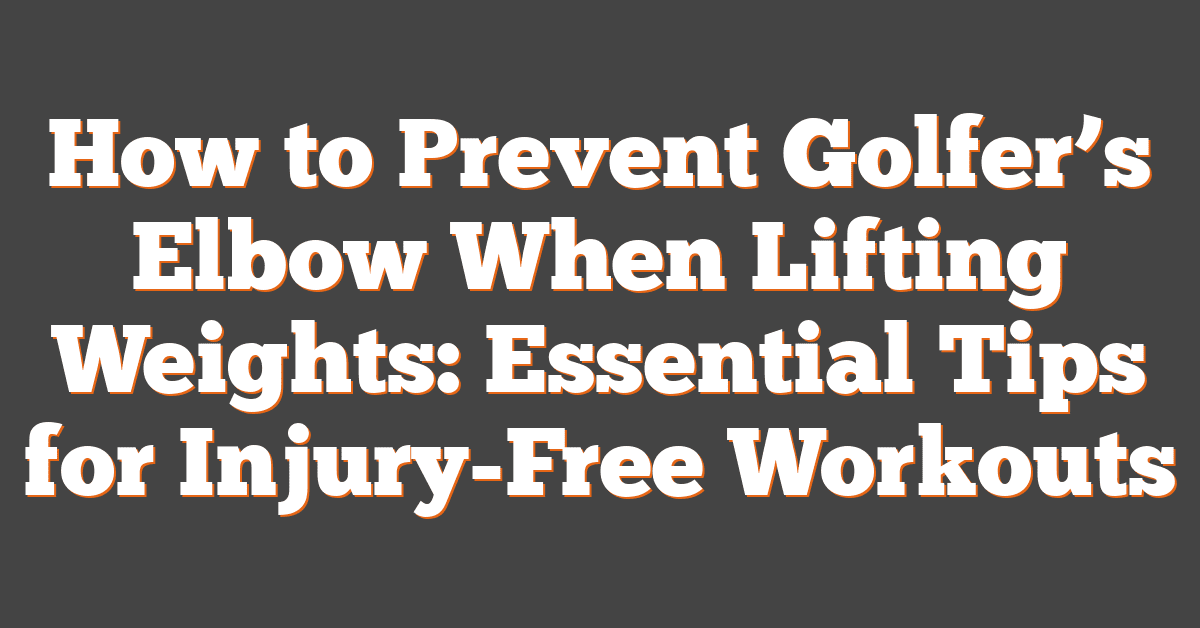 How to Prevent Golfer’s Elbow When Lifting Weights: Essential Tips for Injury-Free Workouts