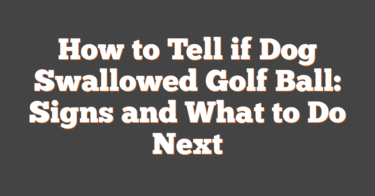 How to Tell if Dog Swallowed Golf Ball: Signs and What to Do Next