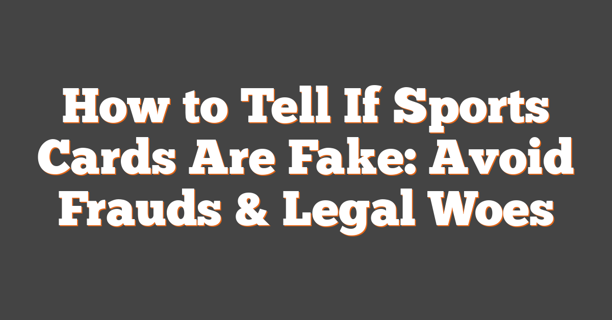 How to Tell If Sports Cards Are Fake: Avoid Frauds & Legal Woes