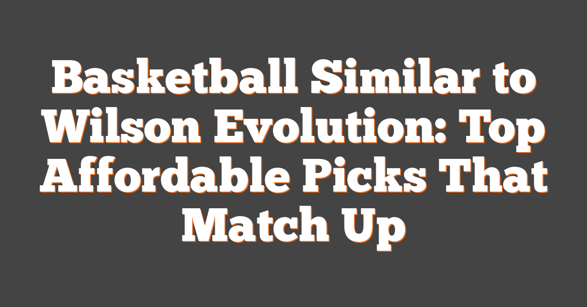 Basketball Similar to Wilson Evolution: Top Affordable Picks That Match Up