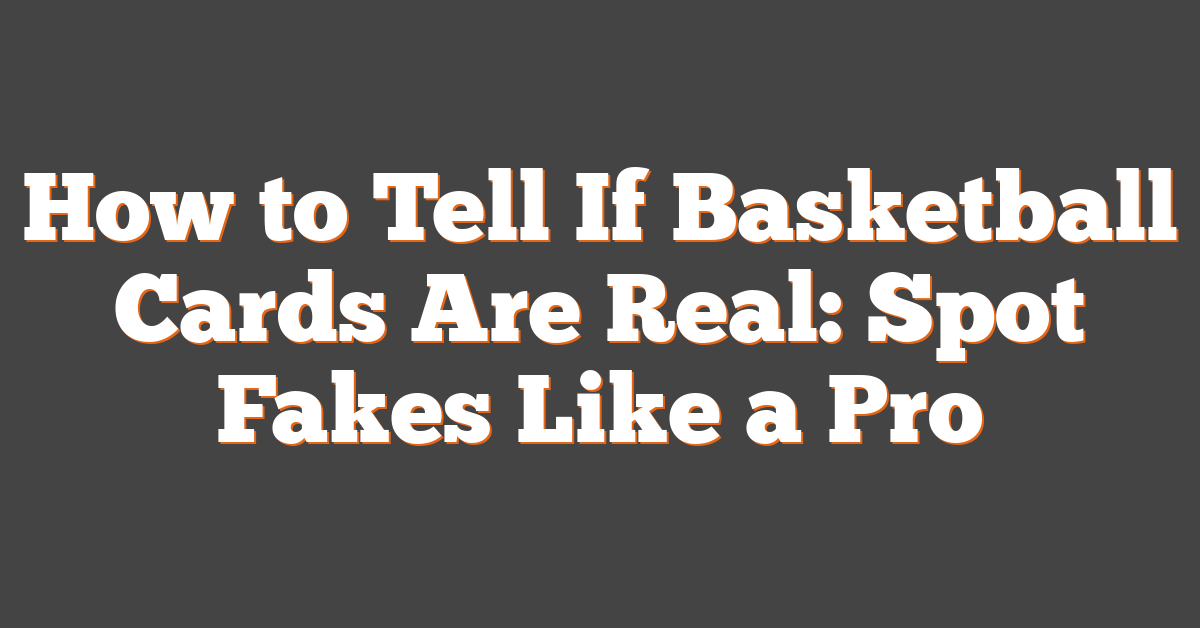 How to Tell If Basketball Cards Are Real: Spot Fakes Like a Pro