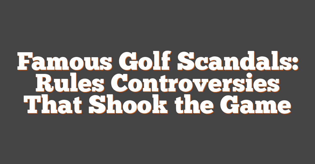 Famous Golf Scandals: Rules Controversies That Shook the Game